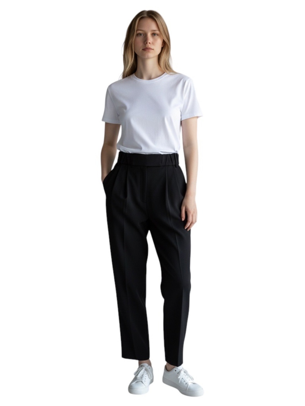 BOTTEGA VENETA BLACK WOOL RELAXED FIT PANTS - Picture 4 of 6